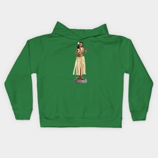 Hula Girl with Ukulele Kids Hoodie